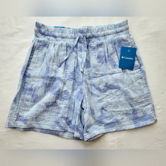 COLUMBIA Light Blue Holly Hideaway Breezy Shorts - Size Medium   (NWT) - Picture 7 of 10